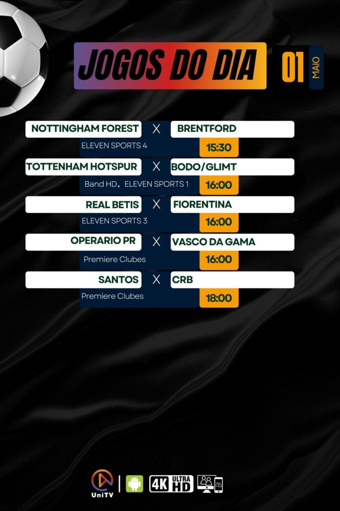 jogos do dia UniTV 01/05